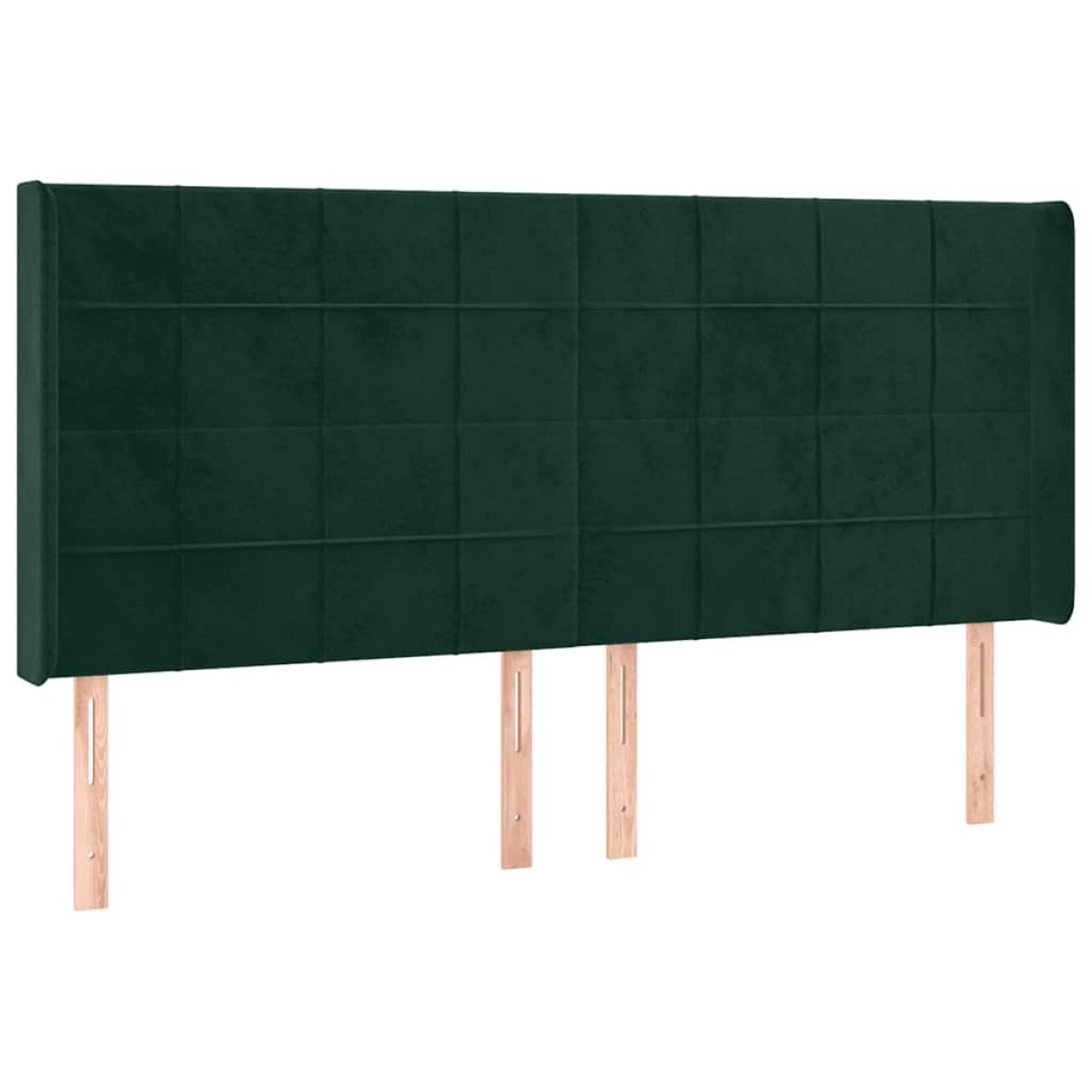 vidaXL Κρεβάτι Boxspring με Στρώμα & LED Σκ. Πράσινο 180x200εκ Βελούδο
