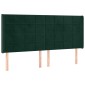 vidaXL Κρεβάτι Boxspring με Στρώμα & LED Σκ. Πράσινο 180x200εκ Βελούδο