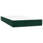 vidaXL Κρεβάτι Boxspring με Στρώμα & LED Σκ. Πράσινο 200x200εκ Βελούδο