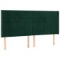 vidaXL Κρεβάτι Boxspring με Στρώμα & LED Σκ. Πράσινο 200x200εκ Βελούδο
