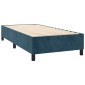 vidaXL Κρεβάτι Boxspring με Στρώμα & LED Σκ. Μπλε 90x200 εκ. Βελούδινο