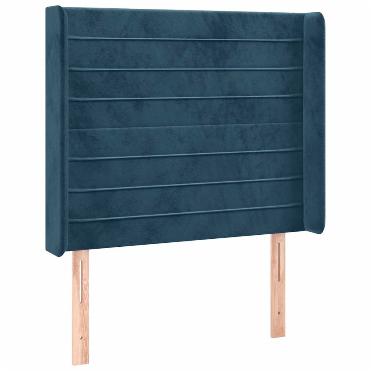 vidaXL Κρεβάτι Boxspring με Στρώμα & LED Σκ. Μπλε 90x200 εκ. Βελούδινο