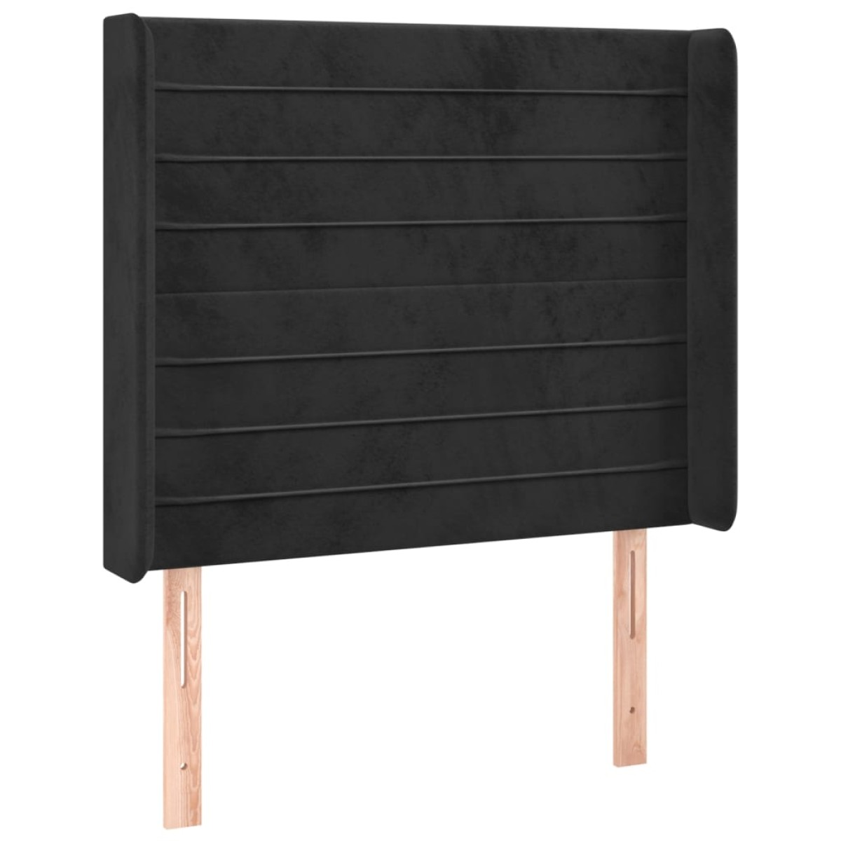 vidaXL Κρεβάτι Boxspring με Στρώμα & LED Μαύρο 100x200 εκ. Βελούδινο