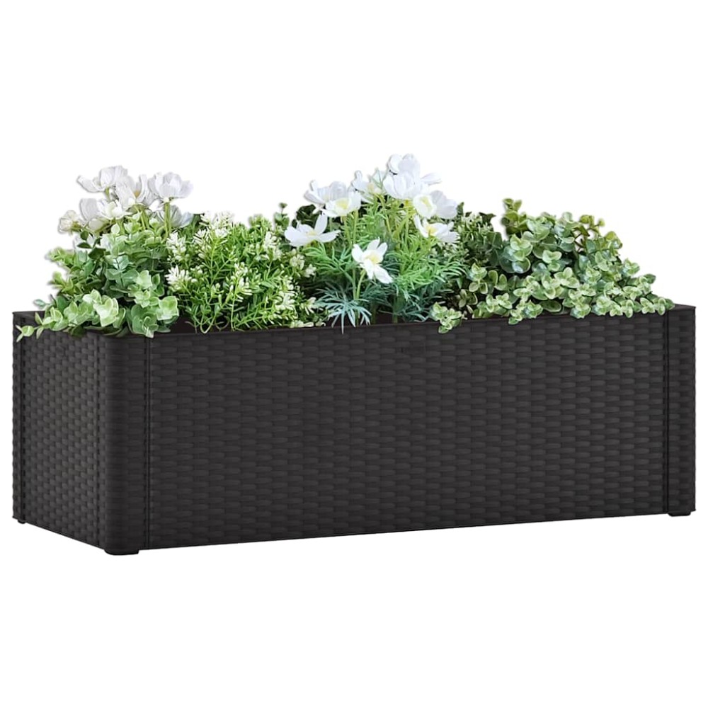 vidaXL Ζαρντινιέρα Κήπου Ανθρακί 100x43x33 εκ. με Αυτόματο Πότισμα