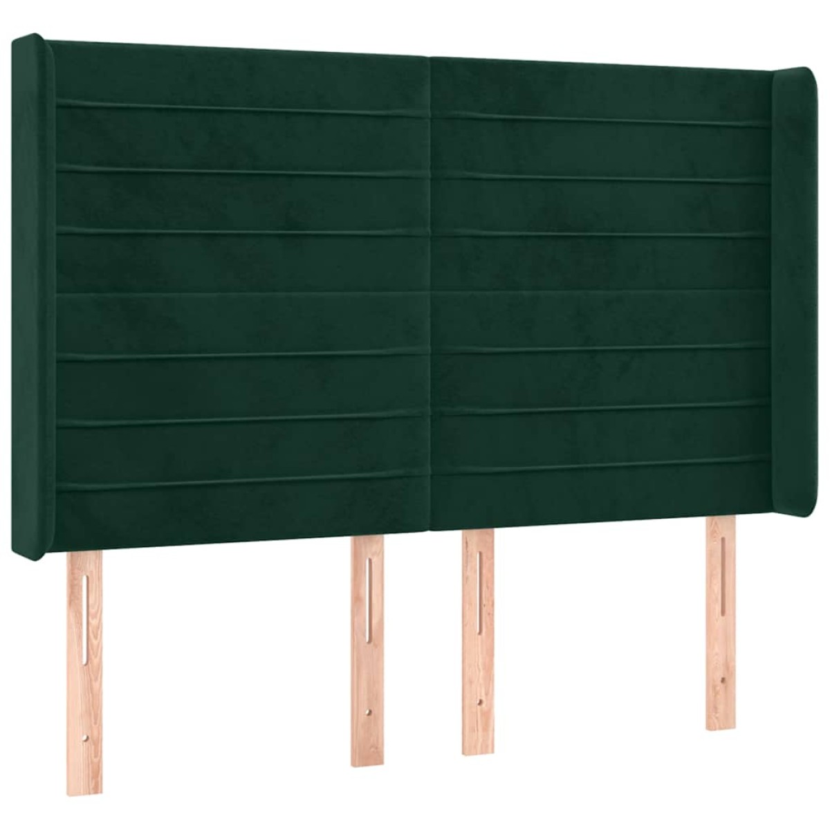 vidaXL Κρεβάτι Boxspring με Στρώμα & LED Σκ. Πράσινο 140x190εκ Βελούδο