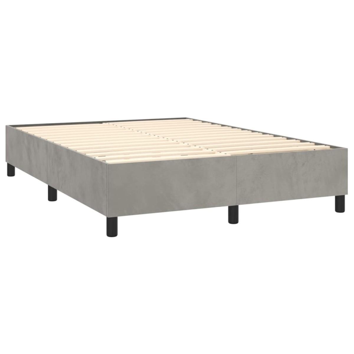vidaXL Κρεβάτι Boxspring με Στρώμα & LED Αν.Γκρι 140x200 εκ. Βελούδινο