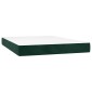 vidaXL Κρεβάτι Boxspring με Στρώμα & LED Σκ. Πράσινο 140x200εκ Βελούδο