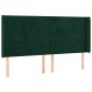 vidaXL Κρεβάτι Boxspring με Στρώμα & LED Σκ. Πράσινο 160x200εκ Βελούδο