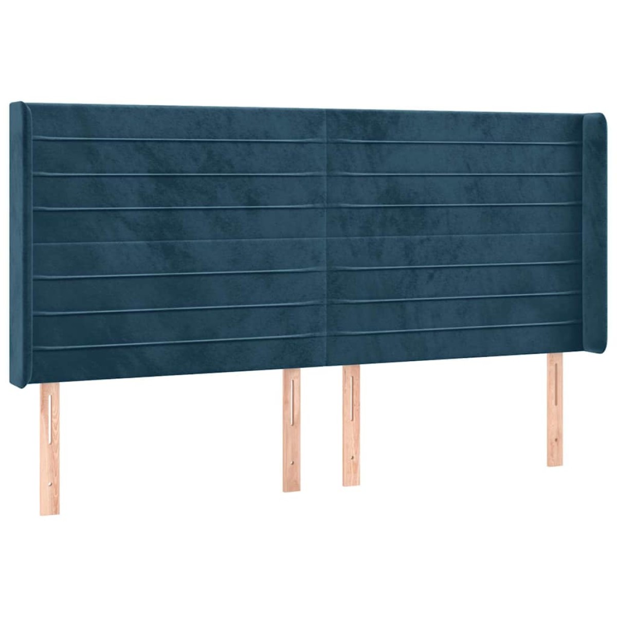 vidaXL Κρεβάτι Boxspring με Στρώμα & LED Σκ. Μπλε 160x200εκ. Βελούδινο