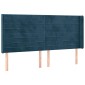 vidaXL Κρεβάτι Boxspring με Στρώμα & LED Σκ. Μπλε 160x200εκ. Βελούδινο