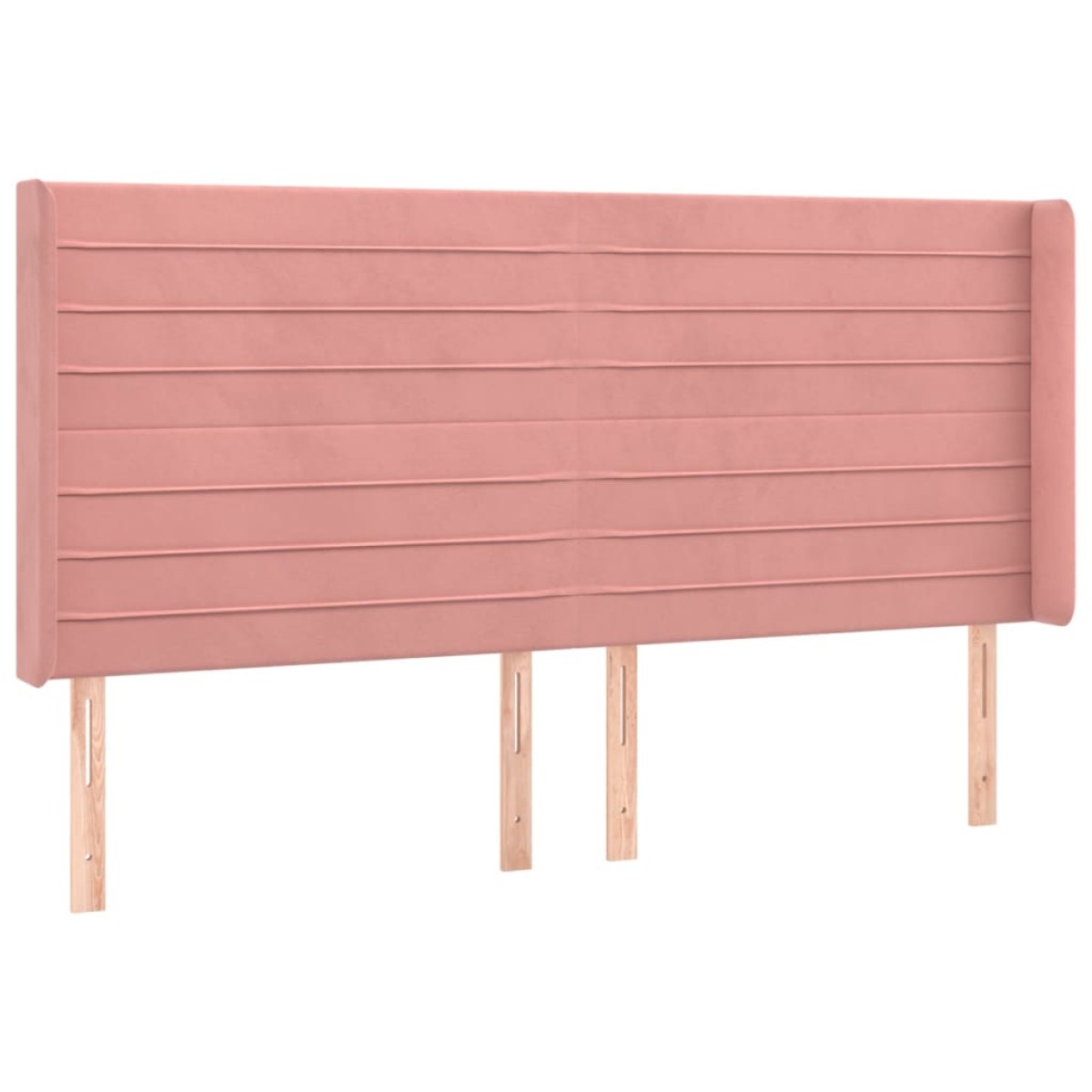 vidaXL Κρεβάτι Boxspring με Στρώμα & LED Ροζ 160x200 εκ. Βελούδινο