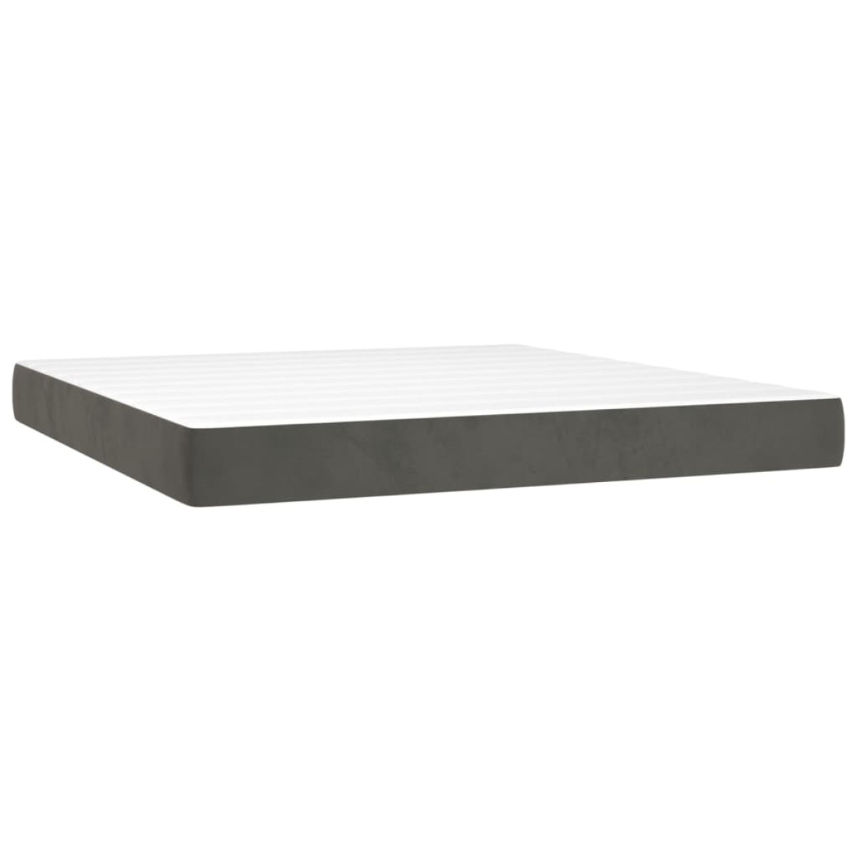 vidaXL Κρεβάτι Boxspring με Στρώμα & LED Σκ. Γκρι 180x200εκ. Βελούδινο