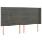 vidaXL Κρεβάτι Boxspring με Στρώμα & LED Σκ. Γκρι 180x200εκ. Βελούδινο