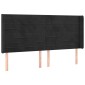 vidaXL Κρεβάτι Boxspring με Στρώμα & LED Μαύρο 180x200 εκ. Βελούδινο