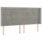 vidaXL Κρεβάτι Boxspring με Στρώμα & LED Αν.Γκρι 200x200 εκ. Βελούδινο