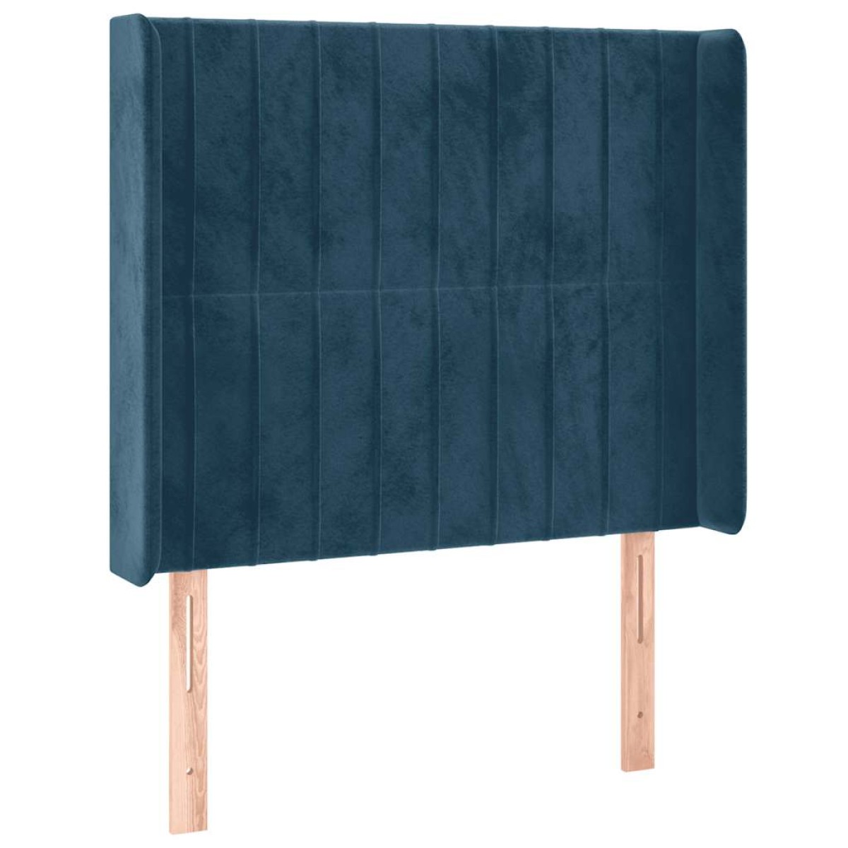 vidaXL Κρεβάτι Boxspring με Στρώμα & LED Σκ. Μπλε 80x200 εκ. Βελούδινο