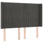 vidaXL Κρεβάτι Boxspring με Στρώμα & LED Σκ. Γκρι 140x190εκ. Βελούδινο