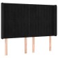 vidaXL Κρεβάτι Boxspring με Στρώμα & LED Μαύρο 140x190 εκ. Βελούδινο