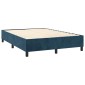 vidaXL Κρεβάτι Boxspring με Στρώμα & LED Σκ. Μπλε 140x190εκ. Βελούδινο