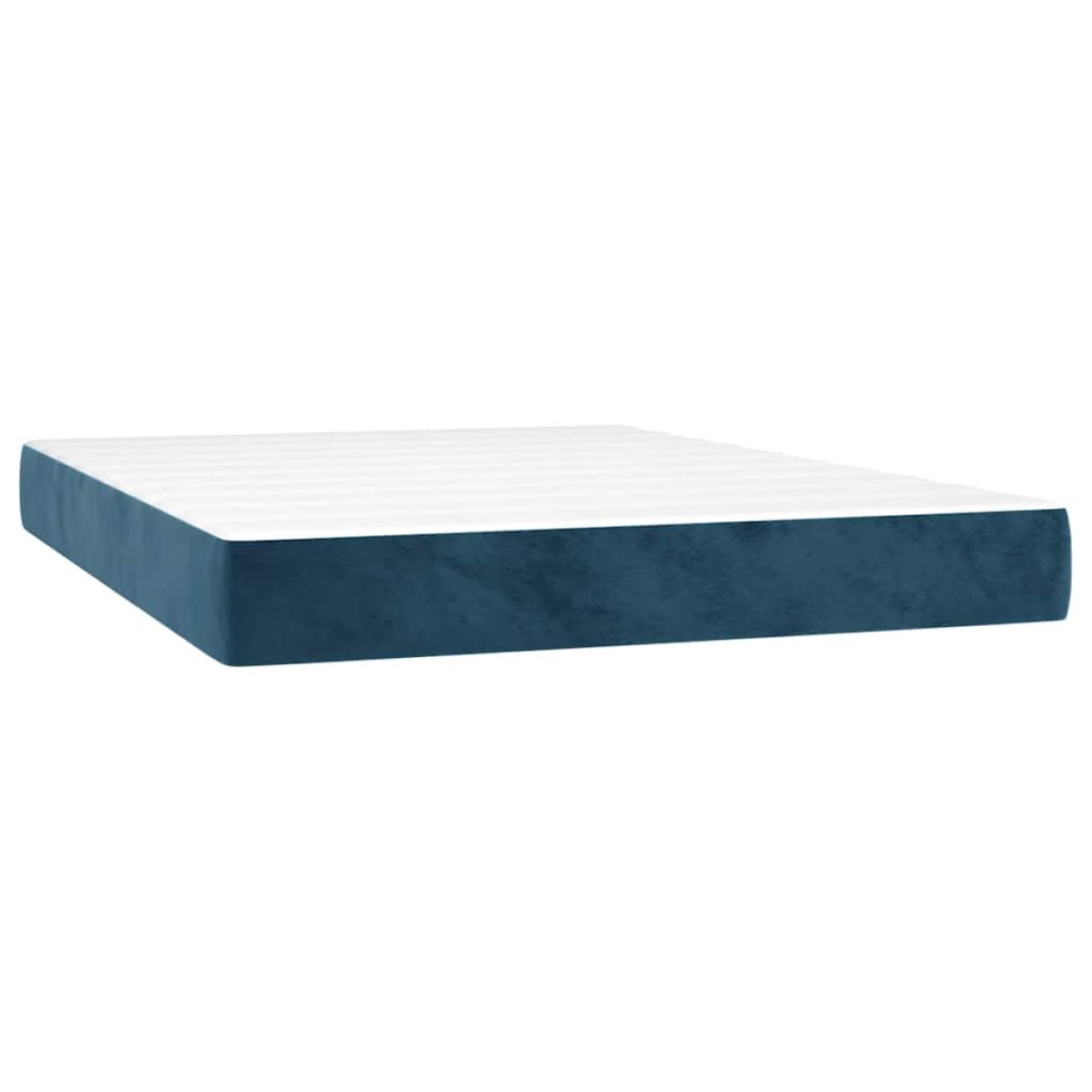 vidaXL Κρεβάτι Boxspring με Στρώμα & LED Σκ. Μπλε 140x190εκ. Βελούδινο