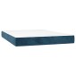 vidaXL Κρεβάτι Boxspring με Στρώμα & LED Σκ. Μπλε 140x190εκ. Βελούδινο