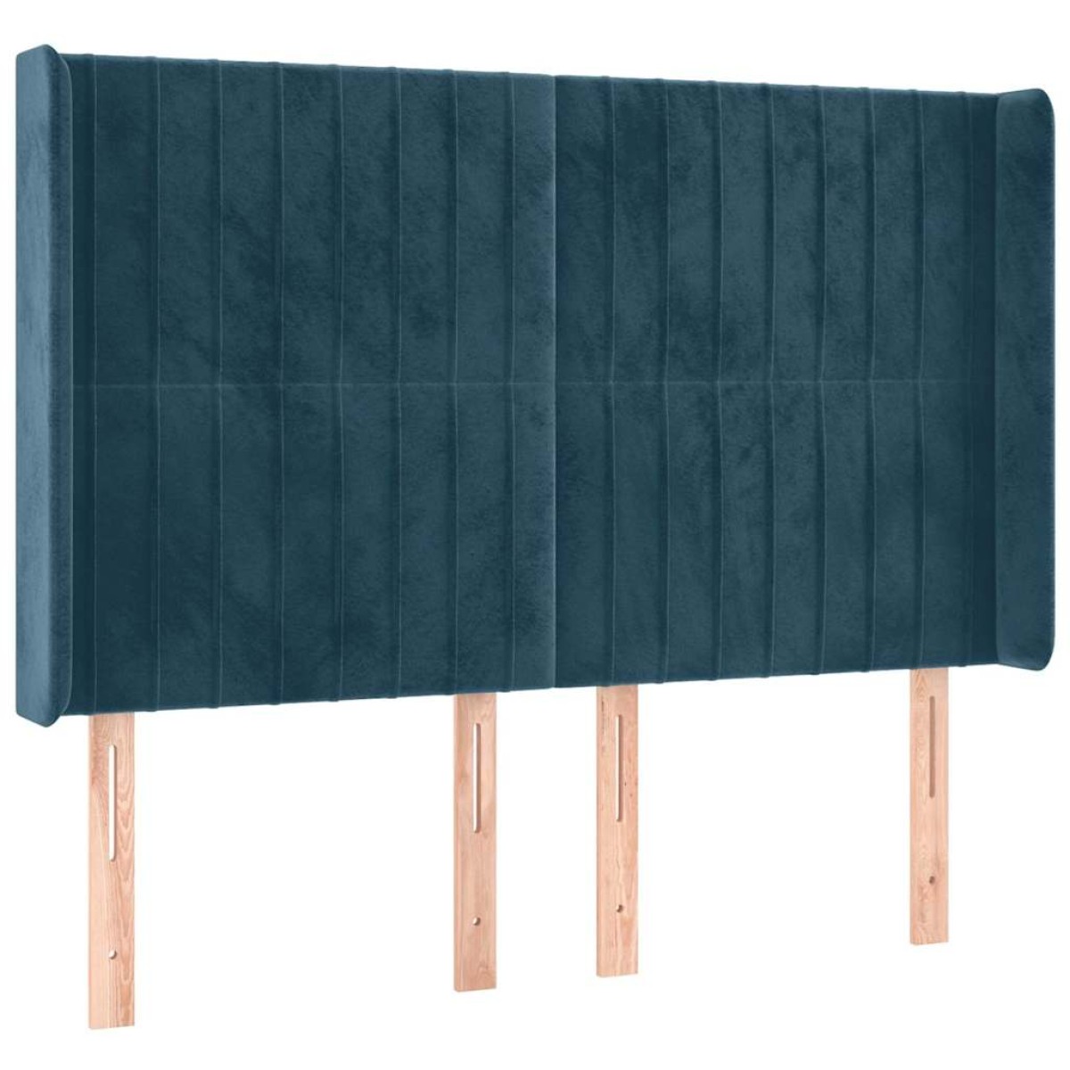 vidaXL Κρεβάτι Boxspring με Στρώμα & LED Σκ. Μπλε 140x190εκ. Βελούδινο