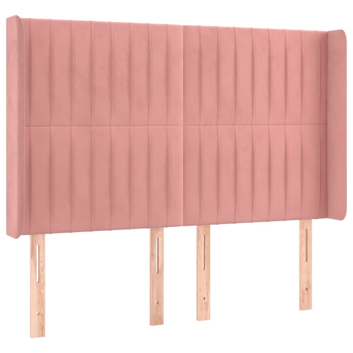 vidaXL Κρεβάτι Boxspring με Στρώμα & LED Ροζ 140x190 εκ. Βελούδινο