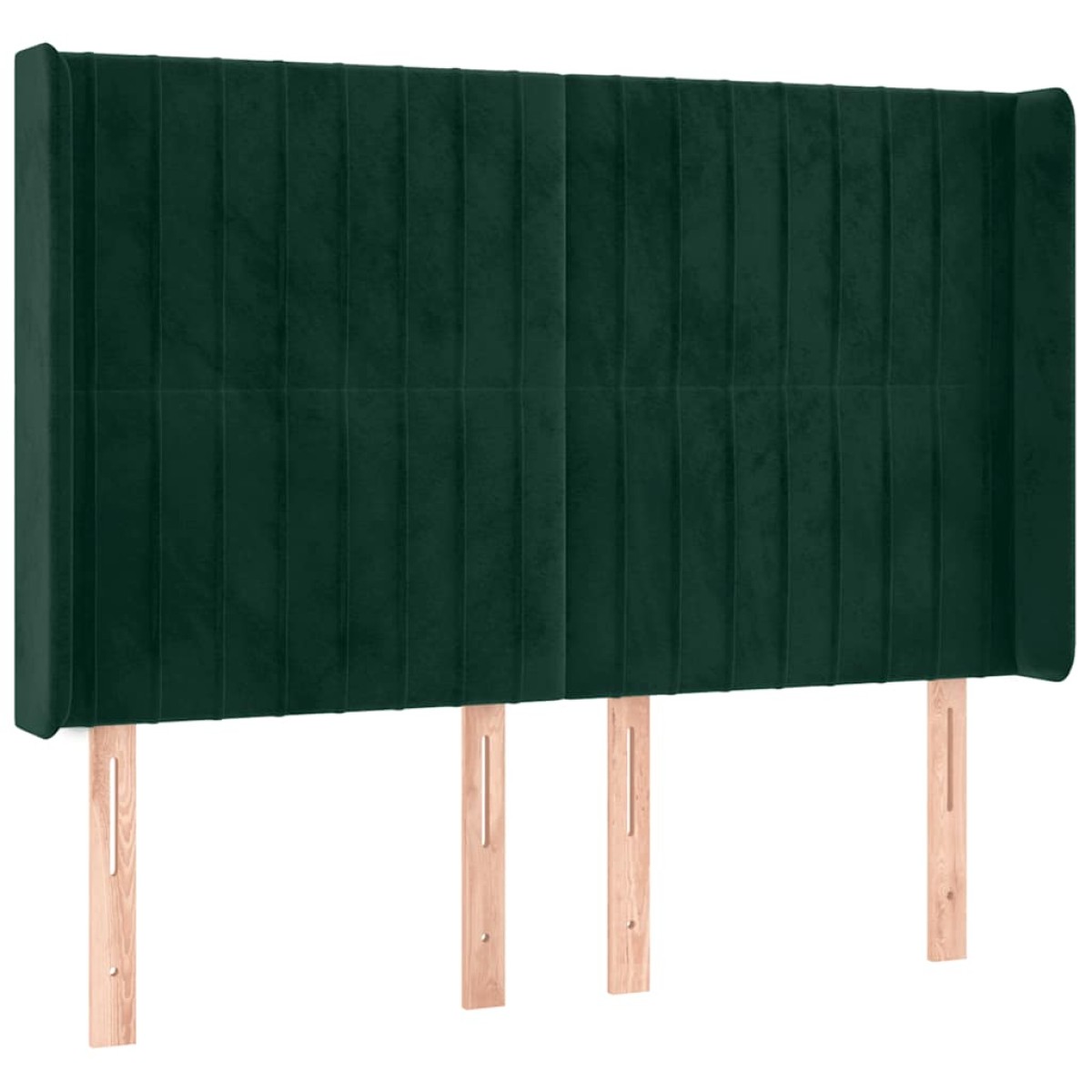 vidaXL Κρεβάτι Boxspring με Στρώμα & LED Σκ. Πράσινο 140x200εκ Βελούδο