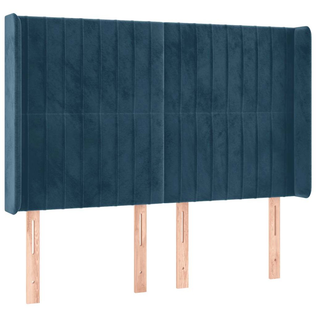vidaXL Κρεβάτι Boxspring με Στρώμα & LED Σκ. Μπλε 140x200εκ. Βελούδινο