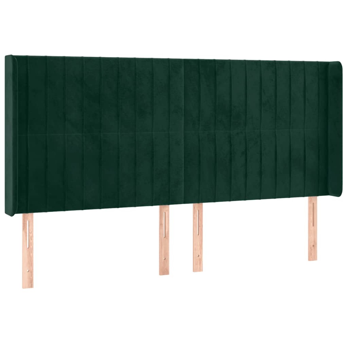 vidaXL Κρεβάτι Boxspring με Στρώμα & LED Σκ. Πράσινο 160x200εκ Βελούδο