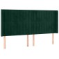 vidaXL Κρεβάτι Boxspring με Στρώμα & LED Σκ. Πράσινο 160x200εκ Βελούδο