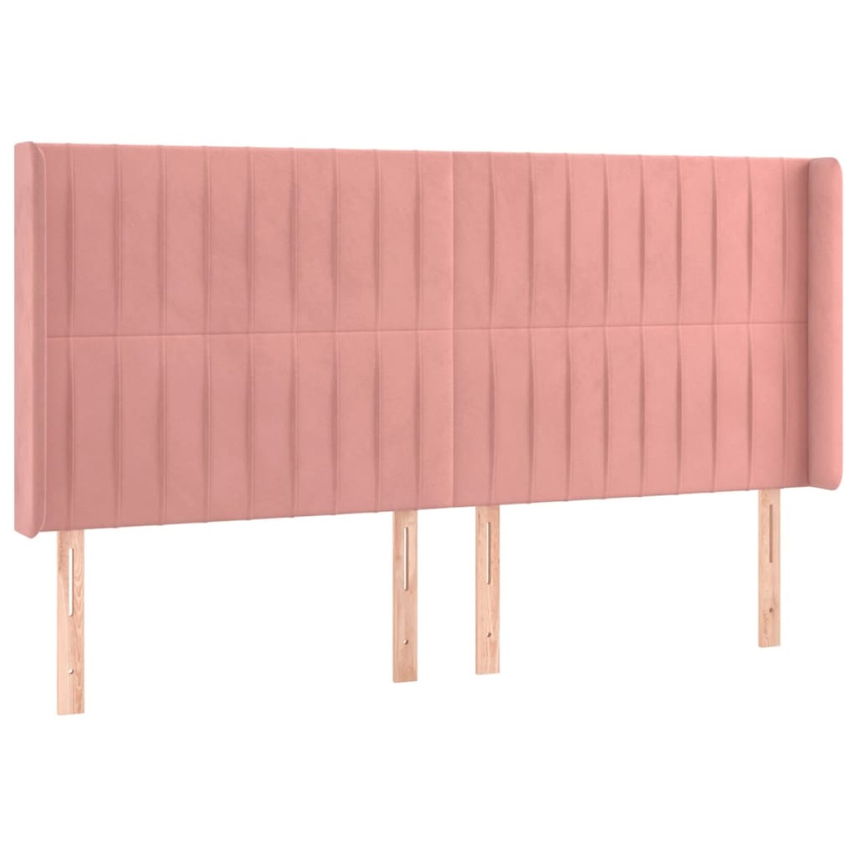 vidaXL Κρεβάτι Boxspring με Στρώμα & LED Ροζ 160x200 εκ. Βελούδινο