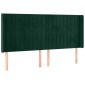 vidaXL Κρεβάτι Boxspring με Στρώμα & LED Σκ. Πράσινο 200x200εκ Βελούδο