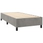 vidaXL Κρεβάτι Boxspring με Στρώμα & LED Αν.Γκρι 100x200 εκ. Βελούδινο
