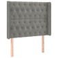 vidaXL Κρεβάτι Boxspring με Στρώμα & LED Αν.Γκρι 100x200 εκ. Βελούδινο