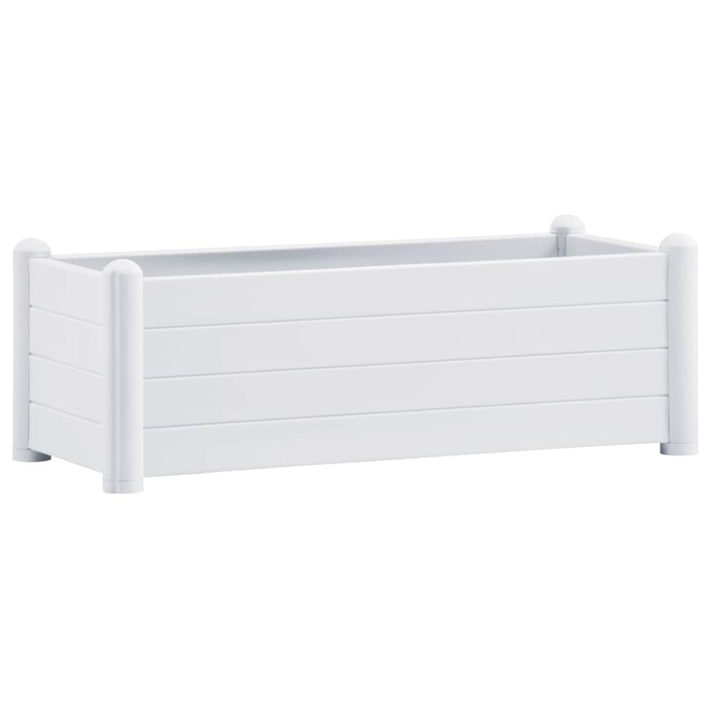 vidaXL Ζαρντινιέρα Υπερυψωμένη Λευκή 100 x 43 x 35 εκ. Πολυπροπυλένιο