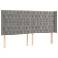 vidaXL Κρεβάτι Boxspring με Στρώμα & LED Αν.Γκρι 180x200 εκ. Βελούδινο