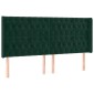 vidaXL Κρεβάτι Boxspring με Στρώμα & LED Σκ. Πράσινο 180x200εκ Βελούδο