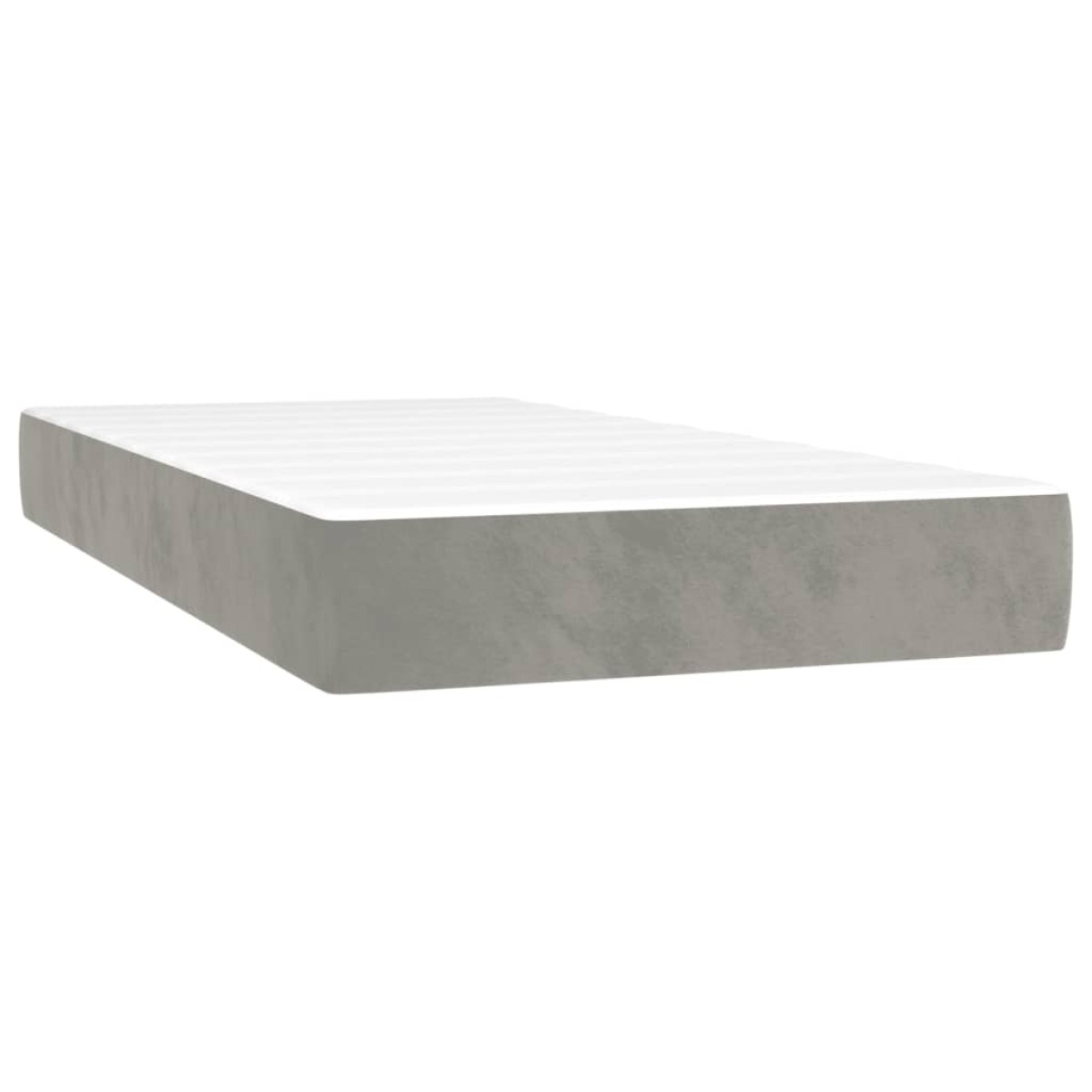 vidaXL Κρεβάτι Boxspring με Στρώμα & LED Αν.Γκρι 90x190 εκ. Βελούδινο