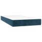 vidaXL Κρεβάτι Boxspring με Στρώμα & LED Σκ. Μπλε 90x190 εκ. Βελούδινο