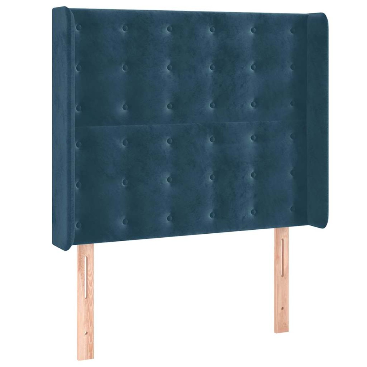 vidaXL Κρεβάτι Boxspring με Στρώμα & LED Σκ. Μπλε 90x190 εκ. Βελούδινο
