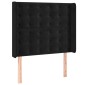 vidaXL Κρεβάτι Boxspring με Στρώμα & LED Μαύρο 90x200 εκ. Βελούδινο