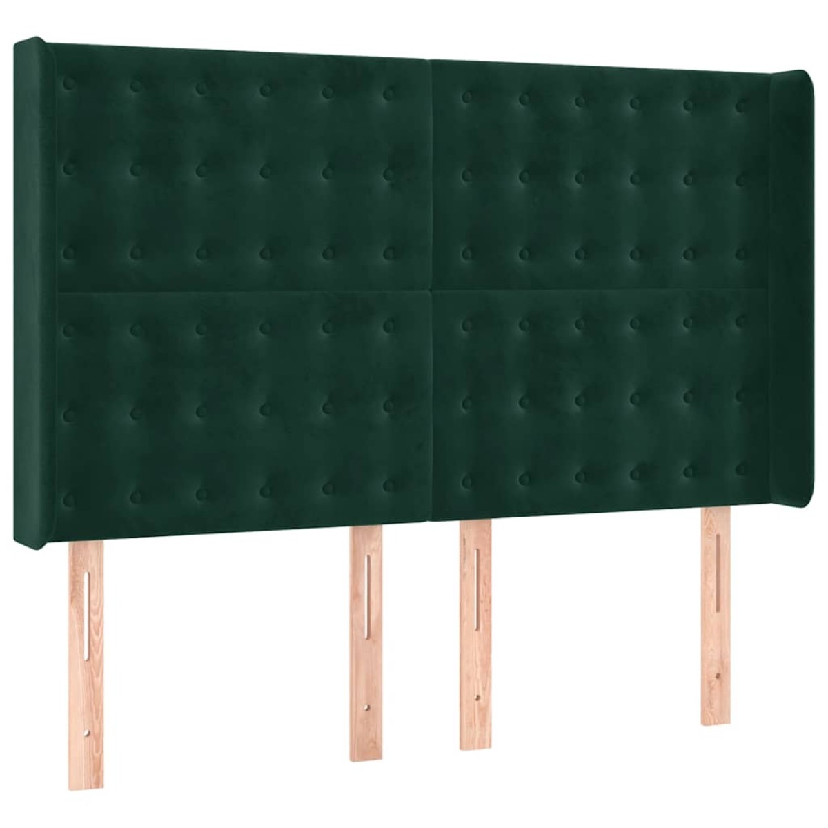 vidaXL Κρεβάτι Boxspring με Στρώμα & LED Σκ. Πράσινο 140x190εκ Βελούδο