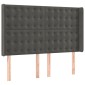 vidaXL Κρεβάτι Boxspring με Στρώμα & LED Σκ. Γκρι 140x200εκ. Βελούδινο
