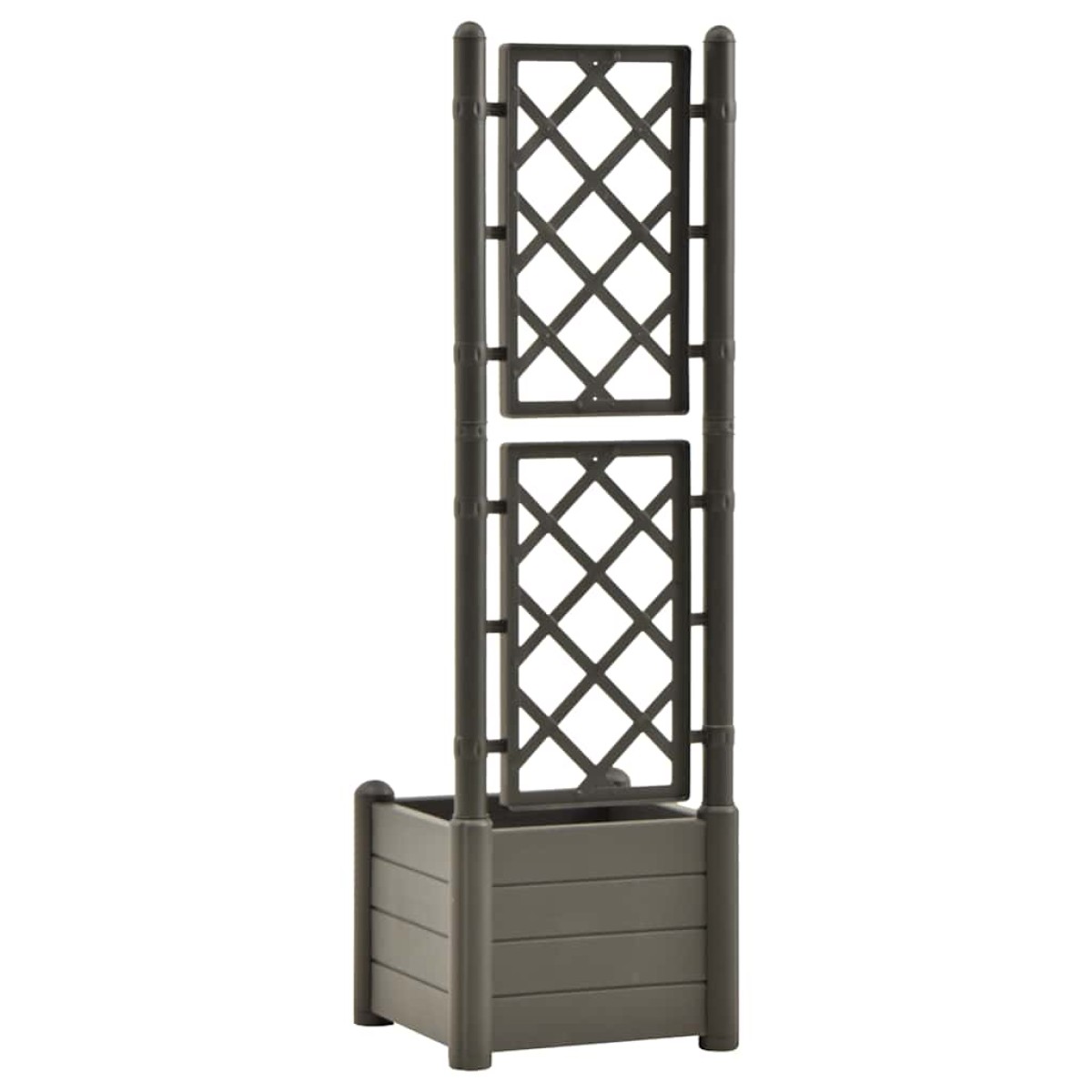 vidaXL Ζαρντινιέρα Κήπου Καφασωτό Ανθρακί 43x43x142 εκ Πολυπροπυλένιο