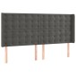 vidaXL Κρεβάτι Boxspring με Στρώμα & LED Σκ. Γκρι 160x200εκ. Βελούδινο