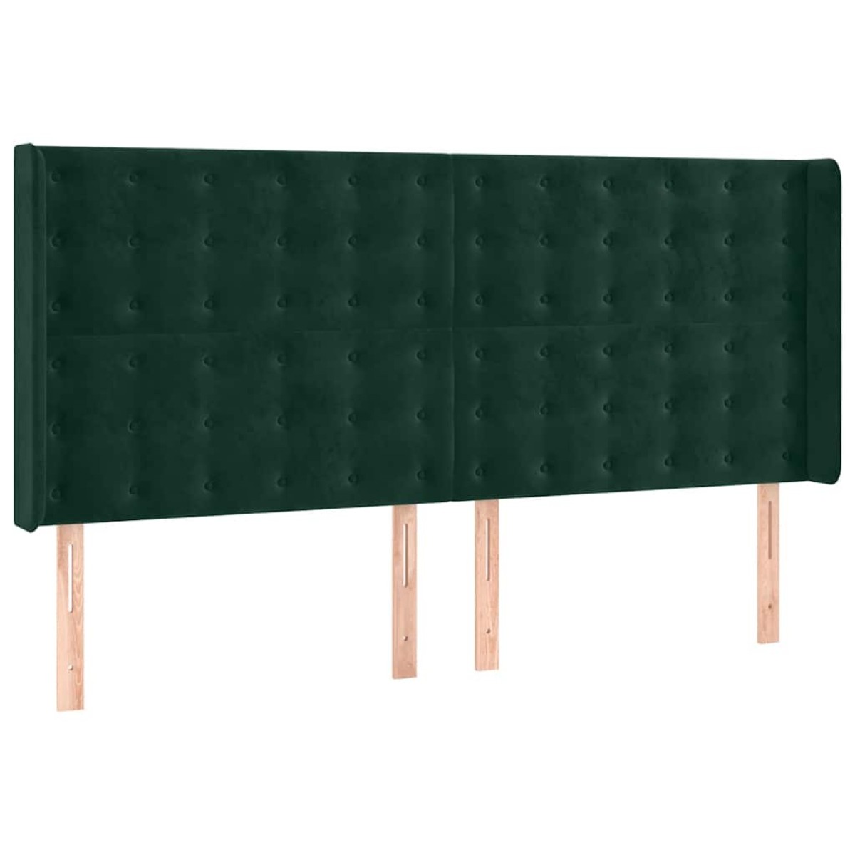 vidaXL Κρεβάτι Boxspring με Στρώμα & LED Σκ. Πράσινο 160x200εκ Βελούδο