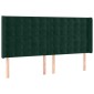 vidaXL Κρεβάτι Boxspring με Στρώμα & LED Σκ. Πράσινο 160x200εκ Βελούδο