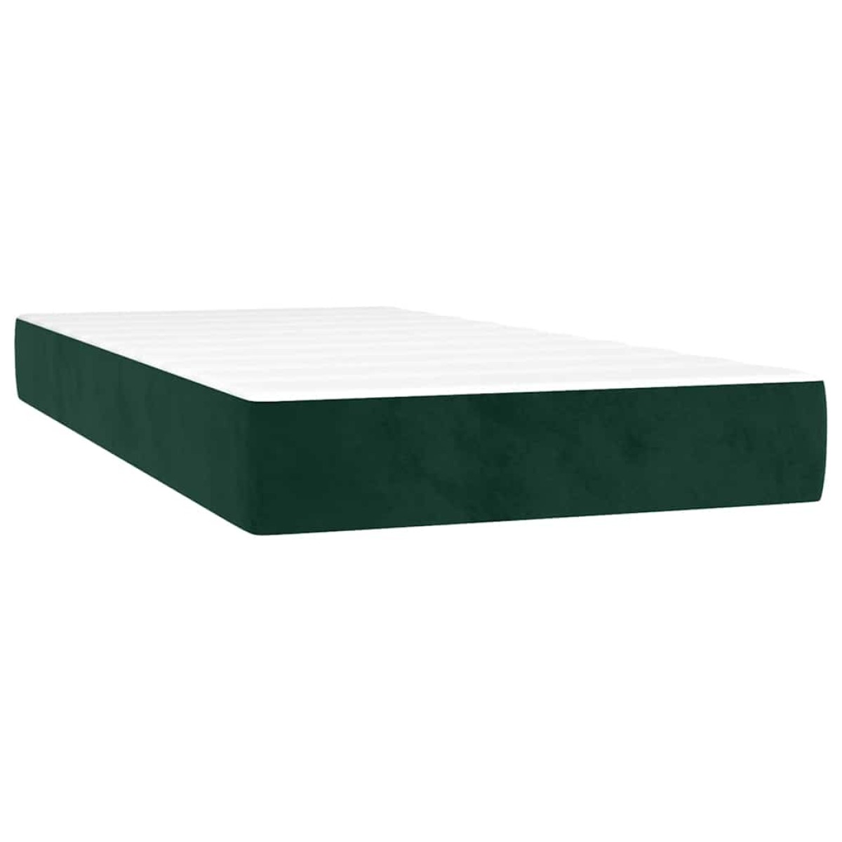 vidaXL Κρεβάτι Boxspring με Στρώμα & LED Σκ. Πράσινο 200x200εκ Βελούδο