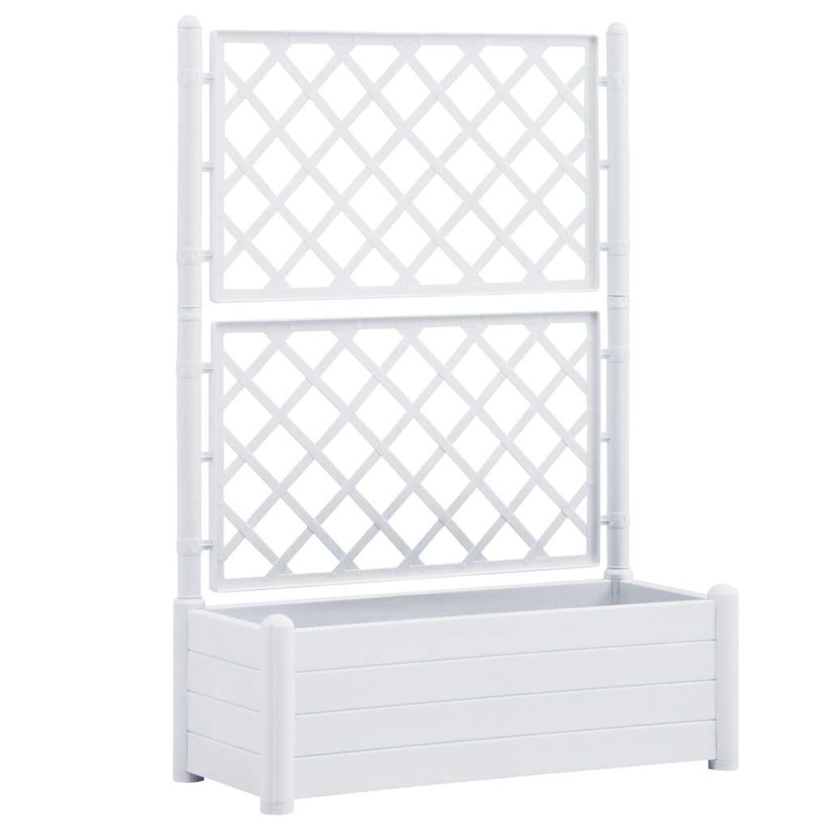 vidaXL Ζαρντινιέρα Κήπου με Καφασωτό Λευκή 100 x 43 x 142 εκ. από PP